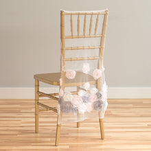 Load image into Gallery viewer, Tulle Rose Chiavari Chair Cap Turquoise