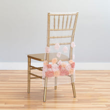 Load image into Gallery viewer, Tulle Rose Chiavari Chair Cap Turquoise