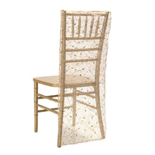 Load image into Gallery viewer, Chiavari Chair Cover Ivory With Gold Vines
