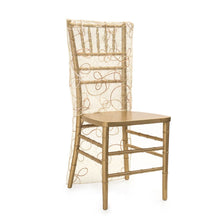 Load image into Gallery viewer, Chiavari Chair Cover Embroidered Web Organza Lavender