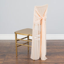 Load image into Gallery viewer, Chiffon Chiavari Chair Cover Peach