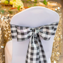 Load image into Gallery viewer, Polyester Chair Sash Black & White Checkered (10/Pack)