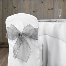 Load image into Gallery viewer, Organza Sash Silver (10 Pack)