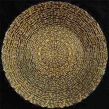 Load image into Gallery viewer, 13 in. Beaded Web Glass Charger Plate Silver 4/Pack (2 Colors)
