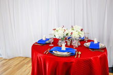 Load image into Gallery viewer, 108 in. Round Square-Point Damask Tablecloth (3 Colors)