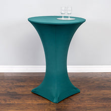 Load image into Gallery viewer, 30 in. Round Stretch Tablecloth Hunter Green