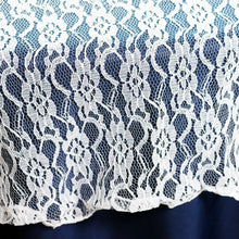 Load image into Gallery viewer, 60 in. Square Floral Lace Overlay White