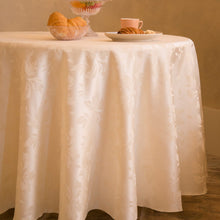 Load image into Gallery viewer, 108 in. Round Falling Lilies Damask Tablecloth (2 Colors)