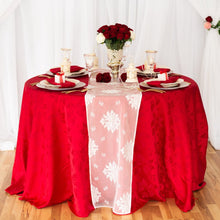 Load image into Gallery viewer, 108 in. Round Falling Lilies Damask Tablecloth (2 Colors)