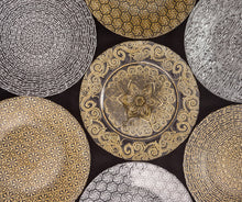 Load image into Gallery viewer, 13 in. Beaded Web Glass Charger Plate Silver 4/Pack (2 Colors)