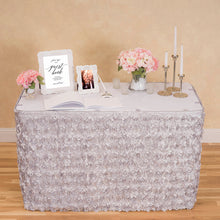 Load image into Gallery viewer, 14 ft. Rosette Satin Table Skirt