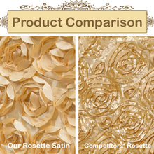 Load image into Gallery viewer, 88 X 130 in. Rectangular Rosette Satin Tablecloth (7 Colors)