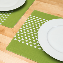Load image into Gallery viewer, 13 X 19 in. Basketweave Stripe Cotton Placemats 4/Pack (8 Colors)