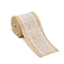 Load image into Gallery viewer, Burlap Ribbon Roll With Lace (12 Colors)
