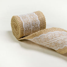 Load image into Gallery viewer, Burlap Ribbon Roll With Lace (12 Colors)
