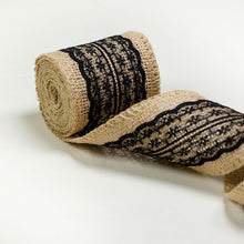 Load image into Gallery viewer, Burlap Ribbon Roll With Lace (12 Colors)
