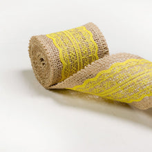 Load image into Gallery viewer, Burlap Ribbon Roll With Lace (12 Colors)
