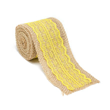 Load image into Gallery viewer, Burlap Ribbon Roll With Lace (12 Colors)
