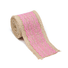 Load image into Gallery viewer, Burlap Ribbon Roll With Lace (12 Colors)
