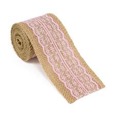 Load image into Gallery viewer, Burlap Ribbon Roll With Lace (12 Colors)
