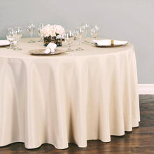 Load image into Gallery viewer, 120 in. Round Polyester Tablecloth Beige
