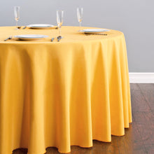 Load image into Gallery viewer, Bargain 120 In. Round Polyester Tablecloth Gold
