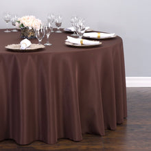 Load image into Gallery viewer, 108 in. Round Polyester Tablecloth Chocolate
