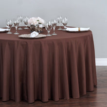 Load image into Gallery viewer, 120 in. Round Polyester Tablecloth Chocolate
