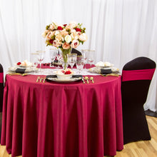 Load image into Gallery viewer, Bargain 108 In. Round Polyester Tablecloth Burgundy
