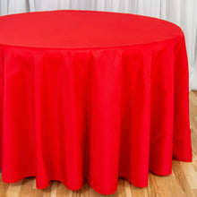 Load image into Gallery viewer, Bargain 108 in. Round Polyester Tablecloth Red
