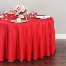 Load image into Gallery viewer, 108 in. Round Polyester Tablecloth Red
