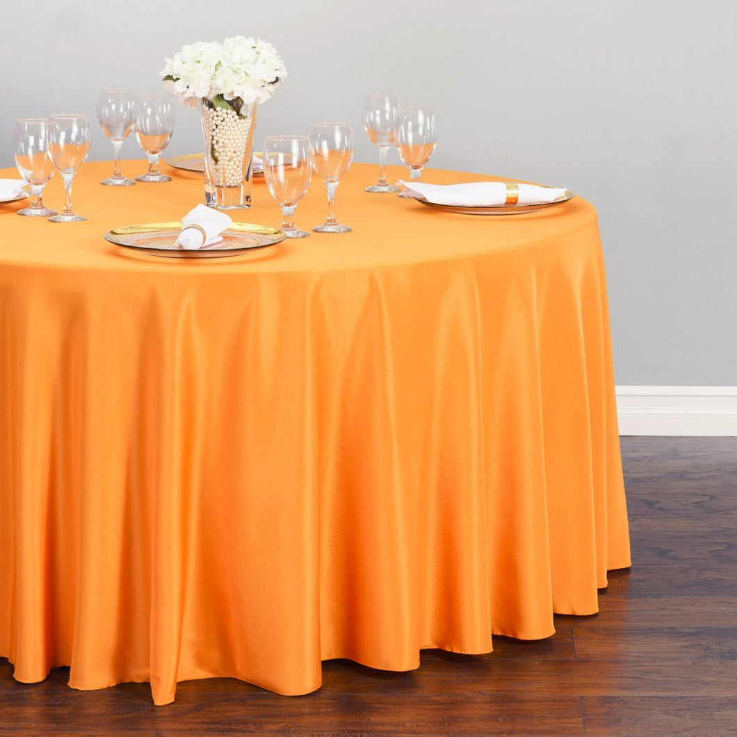 Bargain 108 In. Round Polyester Tablecloth Orange