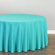 Load image into Gallery viewer, Bargain 108 In. Round Polyester Tablecloth Turquise
