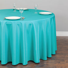 Load image into Gallery viewer, Bargain 108 In. Round Polyester Tablecloth Turquise
