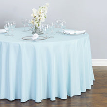 Load image into Gallery viewer, 108 in. Round Polyester Tablecloth Baby Blue
