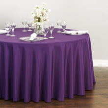 Load image into Gallery viewer, 120 in. Round Polyester Tablecloth Purple
