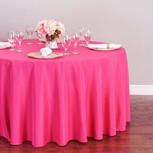 Load image into Gallery viewer, 120 in. Round Polyester Tablecloth Fuchsia
