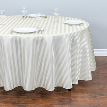 Load image into Gallery viewer, 108 in. Round Striped Satin Tablecloth
