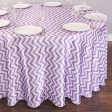 Load image into Gallery viewer, 118 in. Round Chevron Satin Tablecloth (4 Colors)
