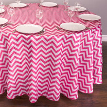 Load image into Gallery viewer, 118 in. Round Chevron Satin Tablecloth (4 Colors)
