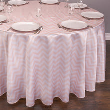 Load image into Gallery viewer, 118 in. Round Chevron Satin Tablecloth (4 Colors)
