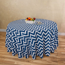 Load image into Gallery viewer, Bargain 120 in. Chevron Round Cotton Tablecloth (9 Colors)
