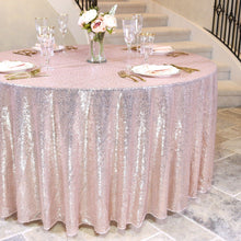 Load image into Gallery viewer, 120 in. Round Sequin Tablecloth Blush Pink
