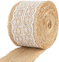 Load image into Gallery viewer, Burlap Ribbon Roll With Lace (12 Colors)
