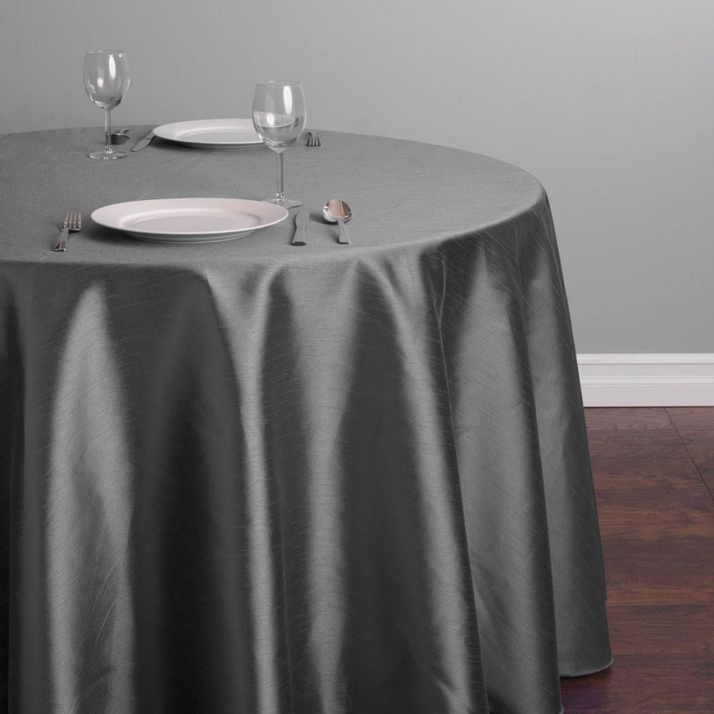 132 in. Round Shantung Silk Tablecloth (12 Colors)