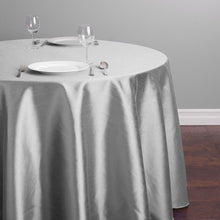 Load image into Gallery viewer, 132 in. Round Shantung Silk Tablecloth (12 Colors)
