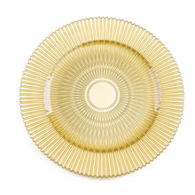 Load image into Gallery viewer, Gold Sunburst Glass Charger Plate 4/Pack
