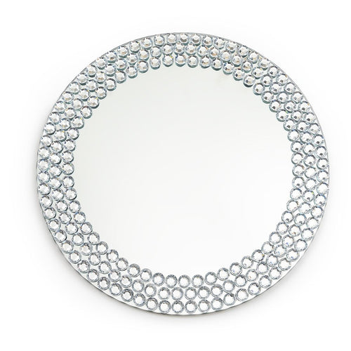 Glass Beaded Mirror Charger Plate 4/Pack