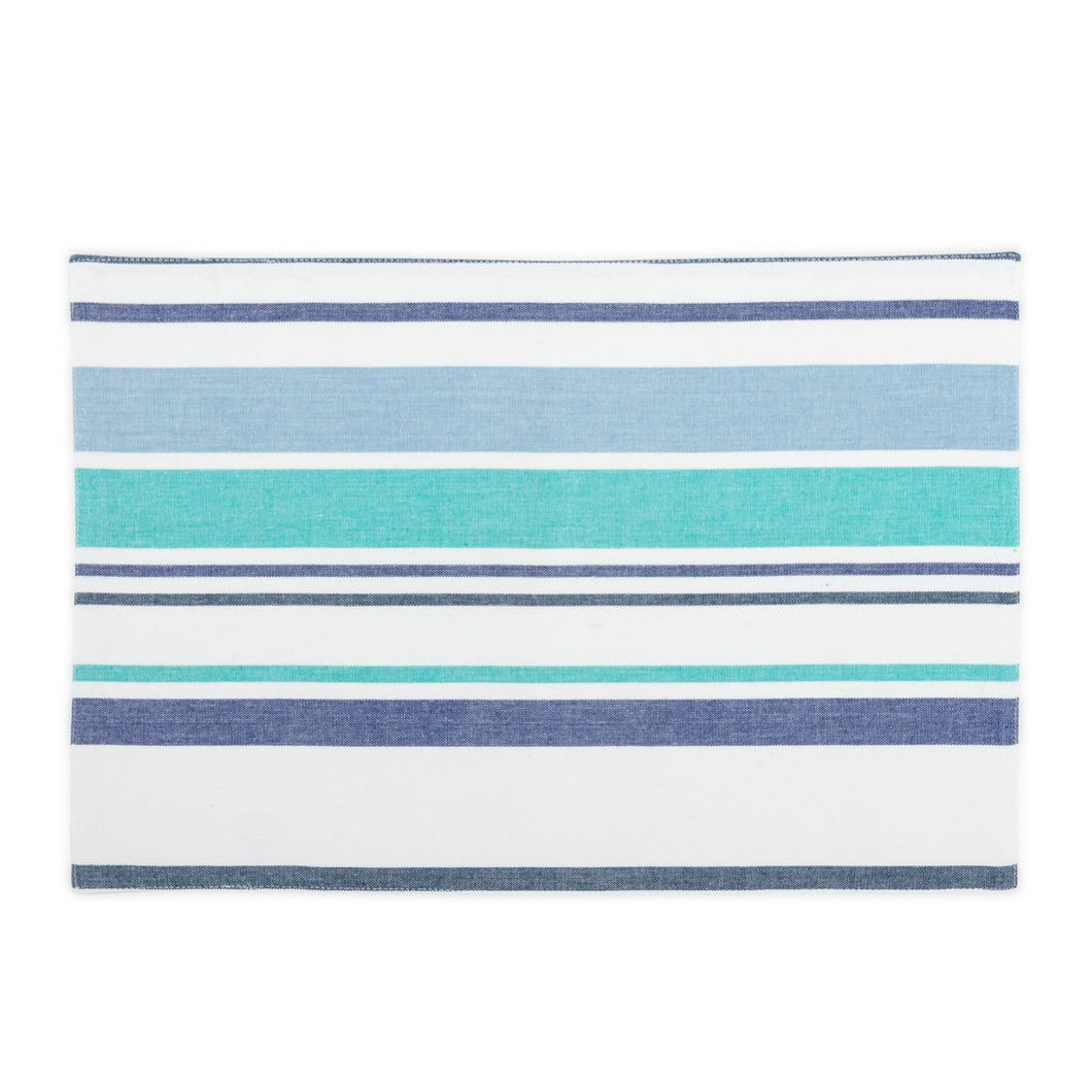 Blue Barcode-Striped Placemats 4/Pack