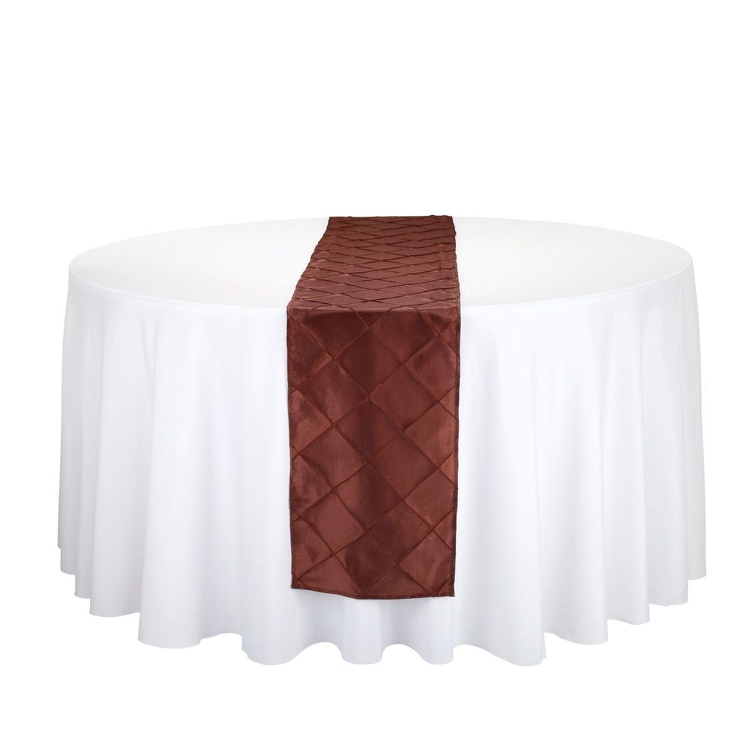 Bargain 14 X 108 in. Pintuck Table Runner Chocolate